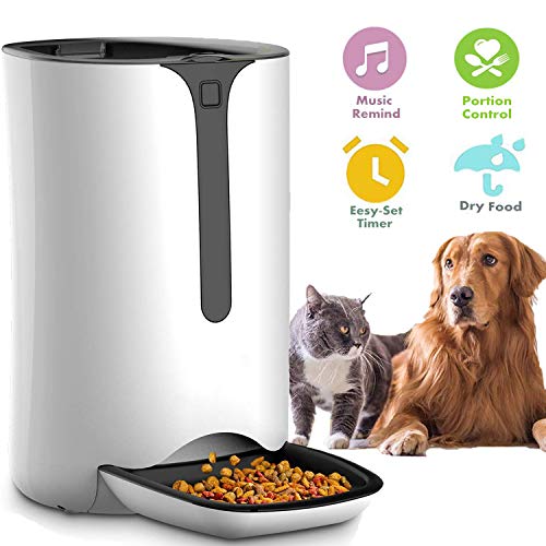 Product Cover Automatic Pet Feeder for Dog and Cat Food Dispenser with Timed Programmable, Portion Control Up to 4 Meals Per Day, Voice Recorder, Battery and Plug-in Power 7L for Small Medium and Large Pet