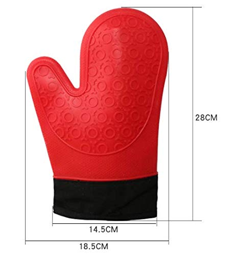 Product Cover Sincise Oven Glove, Heat Resistant Cooking Glove Silicone Grilling Glove Waterproof BBQ Kitchen Oven Mitt with Inner Cotton Layer for Barbecue, Cooking, Baking