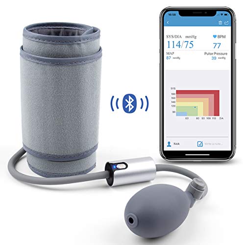 Product Cover Wellue AirBP Portable Blood Pressure Monitor Upper Arm Large Cuff with Smart APP, Multi-Users, BP Monitor FDA Approved, Medical Accurate, Manual BP Meter for Home Use, Professional Health Monitoring