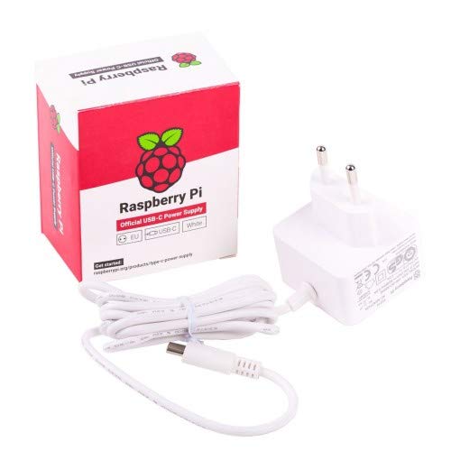 Product Cover Raspberry Pi 15.3W USB-C Power Supply for Raspberry Pi 4 Mobel B (1GB/2GB/4GB Model)