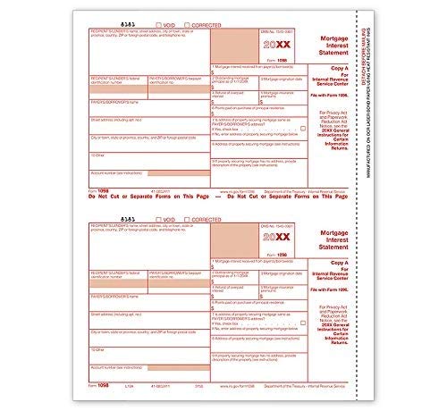 Product Cover 1098 Mortgage Interest Laser Form, Federal Copy A Set for 25-2019-