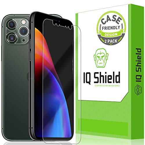 Product Cover IQ Shield Screen Protector Compatible with Apple iPhone 11 Pro Max (6.5 inch)(2-Pack)(Case Friendly + Camera Lens) Anti-Bubble Clear Film