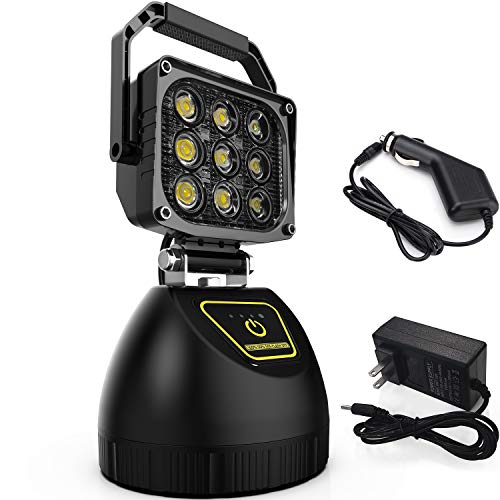 Product Cover WEISIJI LED Work Light Rechargeable 45W Protable Outdoor Fishing Light with Magnetic Stand Base for Garage Camping Workshop Emergency Search Light with SOS Function 10000mA Power Bank 2 Years Warranty