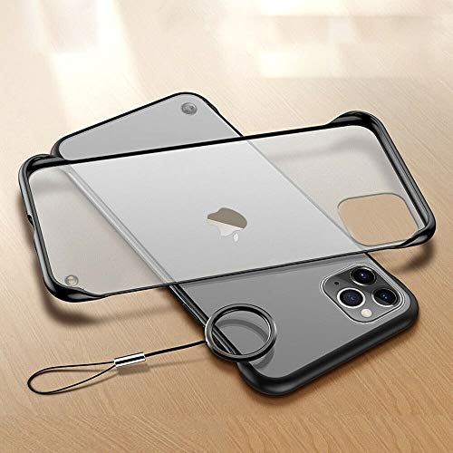 Product Cover L-FADNUT Case for iPhone 11 Pro Max Case Frame-Less Design Matte Hard Plastic Back Cover TPU Shockproof Bumper Corner Ultra Slim Thin Translucent Proetctive Phone Case for iPhone 11 Pro Max Black