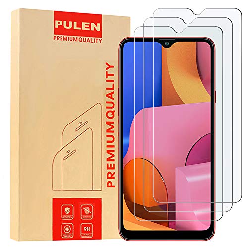 Product Cover [3-Pack] PULEN for Samsung Galaxy A20S Screen Protector,HD Clear Scratch Resistant Bubble Free Anti-Fingerprints 9H Hardness Tempered Glass for Galaxy A20s