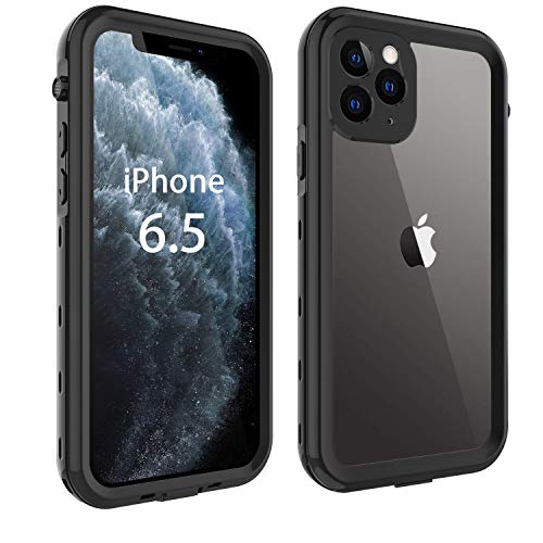 Product Cover iPhone 11 Pro Max Case, Waterproof Full Body Rugged Clear Slim Case with Built-in Screen Protector Heavy Duty Shockproof Cover Outdoor Dirtproof Underwater Case for iPhone 11 Pro Max (Black, 6.5 Inch)