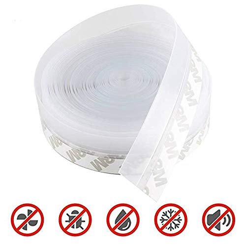 Product Cover Silicone Seal Strip,8M/26ft Door Strip Bottom for Doors Silicone Sealing Sticker Adhesive for Doors and Windows Gaps of Anti-Collision Silicone (25MM, Transparent)