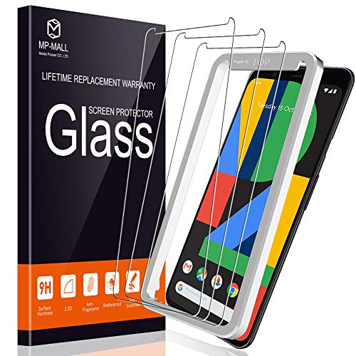 Product Cover MP-MALL [3-Pack] Screen Protector for Google Pixel 4, [Alignment Frame Easy Installation] [Anti-Scratch] Tempered Glass, (Not Fits for Google Pixel 4 XL)