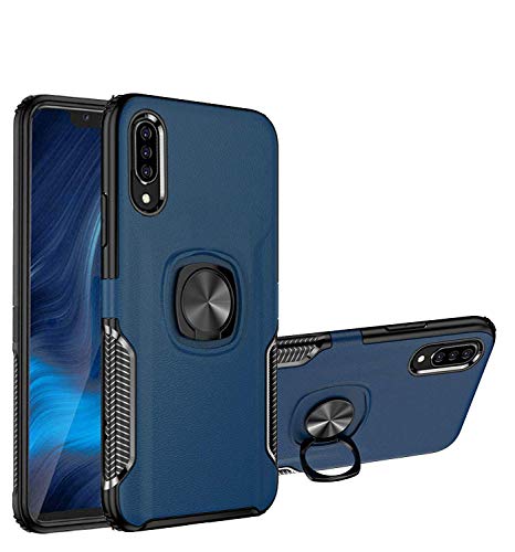 Product Cover Xiaomi Mi A3 Case, [with 360 ° Kickstand] Rotating Ring Case [Dual Shockproof] Protection Cover [Adsorbable Magnetic Car Mount] Compatible with Xiaomi Mi A3 (Blue, Mi A3)