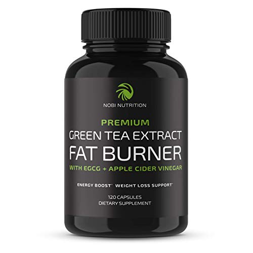 Product Cover Nobi Nutrition Green Tea Fat Burner - Green Tea Extract Supplement with EGCG - Diet Pills, Appetite Suppressant, Metabolism & Thermogenesis Booster - Healthy Weight Loss for Women & Men (120 Capsules)