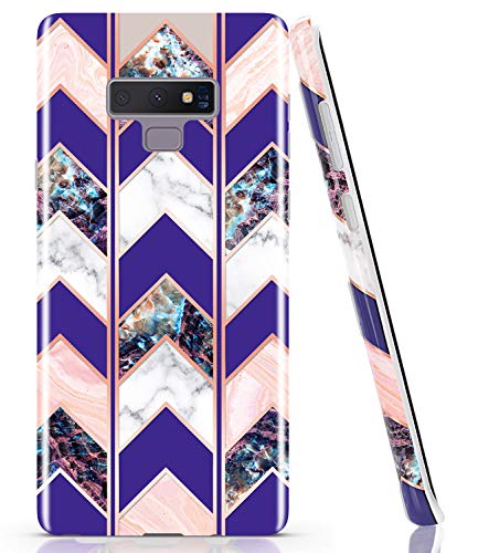 Product Cover BAISRKE Galaxy Note 9 Case, Shiny Rose Gold Marble Wave Geometric Case Slim Soft TPU Rubber Bumper Silicone Protective Phone Case Cover for Galaxy Note 9 (Purple)