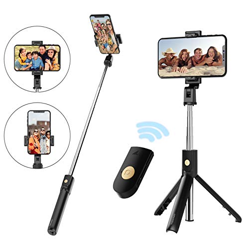 Product Cover Selfie Stick Tripod with Removable Wireless Bluetooth Remote Shutter Compatible,Mini Pocket Selfie Stick for iPhone 11/XR/X/8/8P/7/7P/6s/6 Samsung Galaxy S9/8/7 Note 9/8/7 Nubia