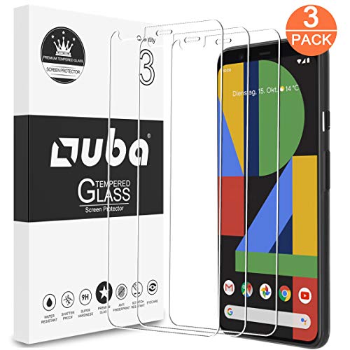 Product Cover OUBA [3 Pack] Screen Protector for Google Pixel 4 Tempered Glass 9 Hardness HD Clear Easy Installation [Case Friendly] Anti-Scratch Bubble-Free for Google Pixel 4