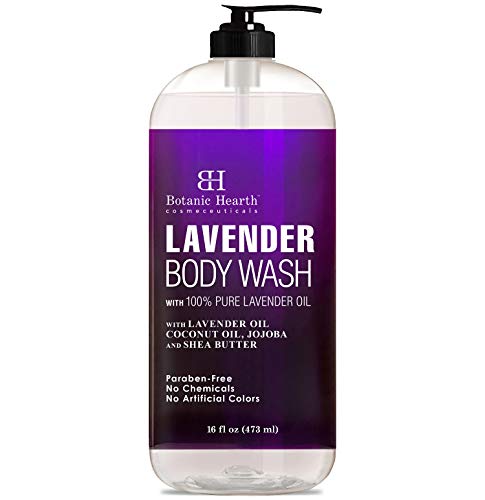 Product Cover BOTANIC HEARTH Lavender Body Wash for Women & Men and Shower Gel - with Peppermint Oil - Fights Acne, Soothes Eczema and Dry Irritated Skin, Sulfate and Paraben Free - 16 fl oz