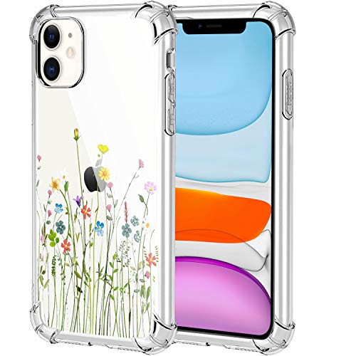 Product Cover HBorna Case for iPhone 11, Soft Silicone Clear Cover for Women, with Design Floral Pattern, Slim Protective TPU Case for 2019 iPhone 11 6.1 Inch, Bouquet