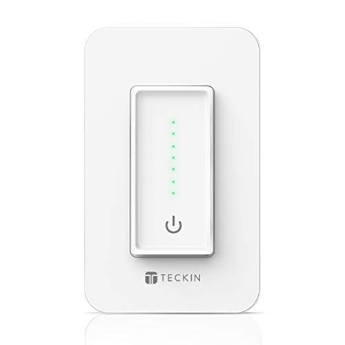 Product Cover Smart Dimmer Wi-Fi Light Switch TECKIN Smart Wall switch,Voice Control,Remote Control,Work with Alexa,Google home and IFTTT,Schedule and Timer,Easy Installation,No Hub Required