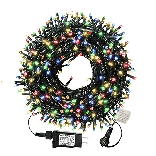 Product Cover XTF2015 105ft 300 LED Christmas String Lights, End-to-End Plug 8 Modes Christmas Lights - UL Certified - Outdoor Indoor Fairy Lights Christmas Tree, Patio, Garden, Party, Wedding, Holiday (Colored)