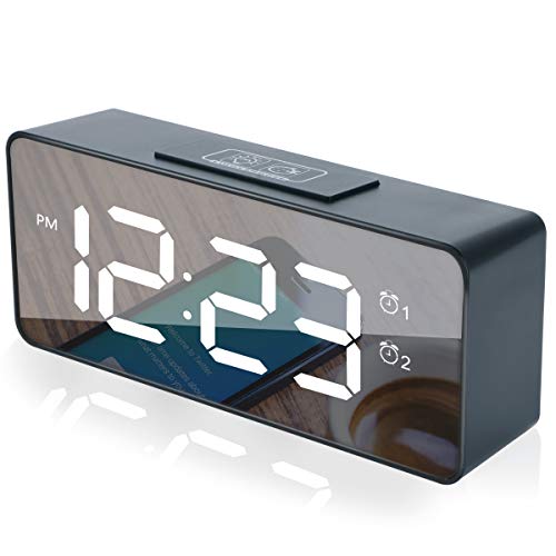 Product Cover Aomago Led Digital Alarm Clock - Battery Operated Desk Clock USB Charging for Bedrooms with Battery Backup,Adjustable Volume, Dual Alarm, Smart Brightness Dimmer for Kids, Heavy Sleepers, Seniors.