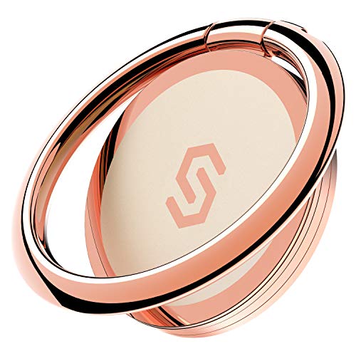 Product Cover Syncwire Cell Phone Ring Holder Stand, 360 Degree Rotation Universal Finger Ring Kickstand with Polished Metal Phone Grip for Magnetic Car Mount Compatible with iPhone, Samsung, LG, Sony - Rose Gold