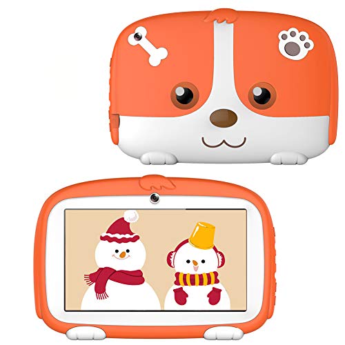 Product Cover Kids Tablet ,Android 9.0 Tablet for kids Parental Control Tablet with WiFi Learning Games Camera Kids Mode Pre-Installed Tablet for Children Kid-Proof Silicone Case 7 inch Tablet 1G+16G