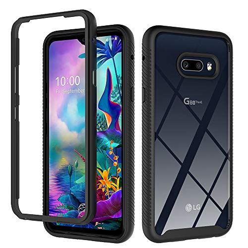 Product Cover PULEN for LG G8X Thinq Case,LG V50s Thinq Case,Full Body Rugged Case Heavy Duty Protection Shock Absorption Anti-Drop Premium TPU Bumper + Clear PC Back Cover (Black)