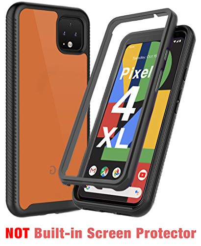 Product Cover Sunnyw Google Pixel 4 XL Case (2019), Pixel 4 XL Case, [Heavy Duty Protection][Crystal Clear] Shock Absorption Rubber Bumper Protective Case Cover (Black)