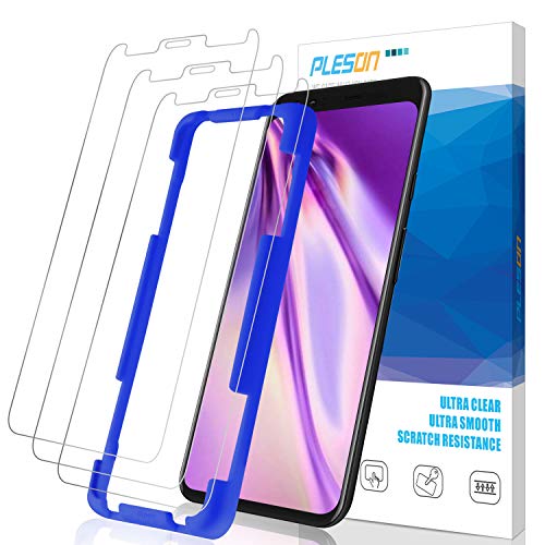 Product Cover Pleson Google Pixel 4 XL Screen Protector [3 Pack], [Easy Install] [Lifetime Replacement] [Case Friendly] Full Coverage/Bubble Free/HD Clear Tempered Glass Screen Protector Film for Google Pixel 4 XL