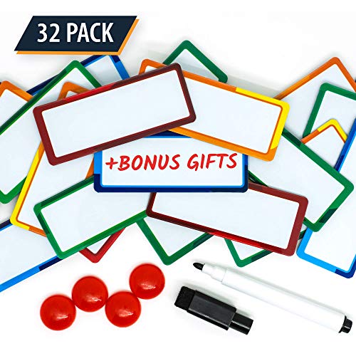 Product Cover 32 Pieces Dry Erase Magnetic Labels 3.3