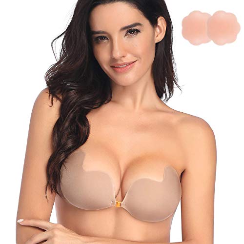 Product Cover Niidor Sticky Bra Self Adhesive Bra Strapless Backless Reusable Invisible Push up Silicone Bra for Women