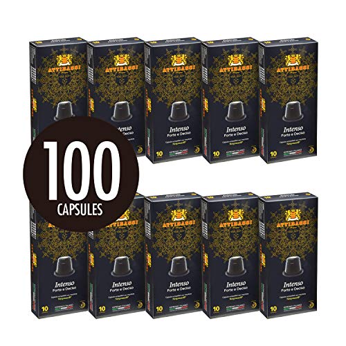 Product Cover Attibassi Nespresso Compatible Coffee Capsules - Intenso - Gourmet Italian Coffe - Intensity 10 (100 Pods)