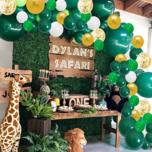 Product Cover Jungle Theme Party Supplies, 136 Pcs Balloon Arch Kit, Green Balloons Garland for Birthday Party Decorations, Safari Decorations, Baby Shower, Christmas Party Decorations