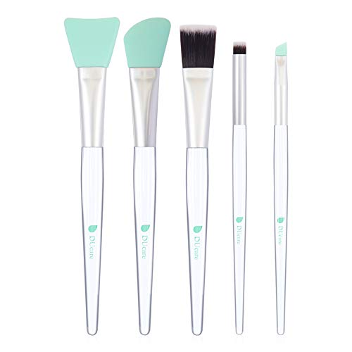 Product Cover Facial Mask Brush Mutifunctional Silicone Synthetic Face Makeup Brushes DIY Cosmetic Tools with Clear Plastic Handle 5Pcs