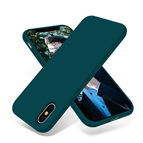 Product Cover OTOFLY Liquid Silicone Gel Rubber Full Body Protection Shockproof Case for iPhone Xs/iPhone X，Anti-Scratch&Fingerprint Basic-Cases，Compatible with iPhone X/iPhone Xs 5.8 inch (2018), (Teal)