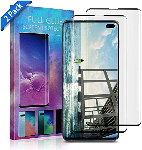 Product Cover Xawy [2-Pack] for Galaxy S10 Plus Screen Protector Tempered Glass,[Anti-Fingerprint][No-Bubble][Scratch-Resistant] Glass Screen Protector for Samsung Galaxy S10 Plus