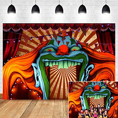 Product Cover Scary Haunted House Entrance Photography Backdrop Halloween Birthday Party Decorations Vinyl 7x5ft Evil Circus Giant Carnival Photo Background Photo Booth Studio Props Banner Supplies