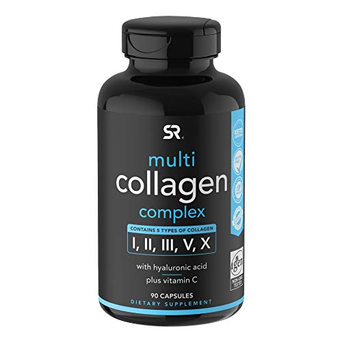 Product Cover Multi Collagen Pills (Type I, II, III, V, X) Hydrolyzed Collagen Peptides with Hyaluronic Acid + Vitamin C ~ 90 Collagen Capsules