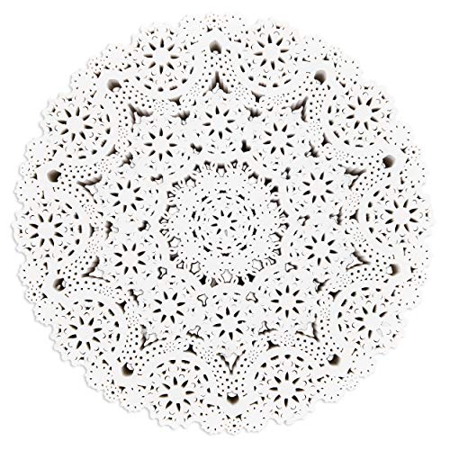 Product Cover Paper Lace Doilies - Round Medallions (10 Inches, White, 300 Pack)