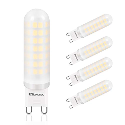 Product Cover G9 LED Bulb 40w Equivalent, Kakanuo G9 Bi-Pin Base Daylight White 6000K LED Light Bulbs for Home Lighting Chandelier, Non-Dimmable (Pack of 5)