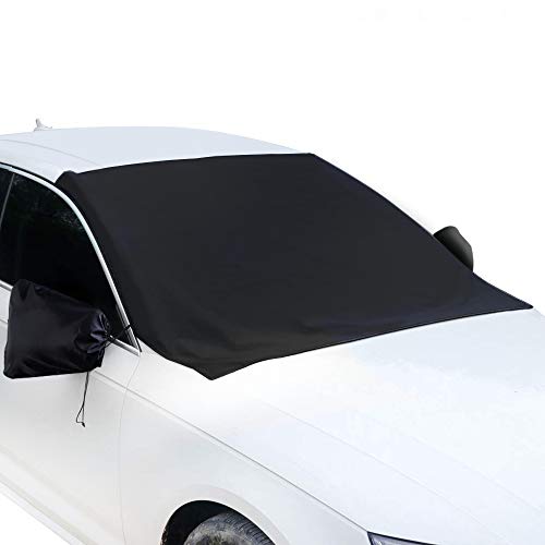 Product Cover QZYL Windshield Snow Cover - Magnetic Car Snow Ice Cover Waterproof Windshield Protector Cover Snow Ice Frost Guard with Mirror Cover for Auto Cars Trucks Vans and SUVs