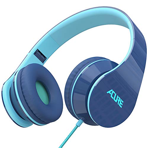 Product Cover ACURE AC02 Wired Headphones with Lightweight Over Ear Design for Girls Boys Kids, Stereo Foldable Headset Compatible with Laptop Tablet PC Computer (Indigo)