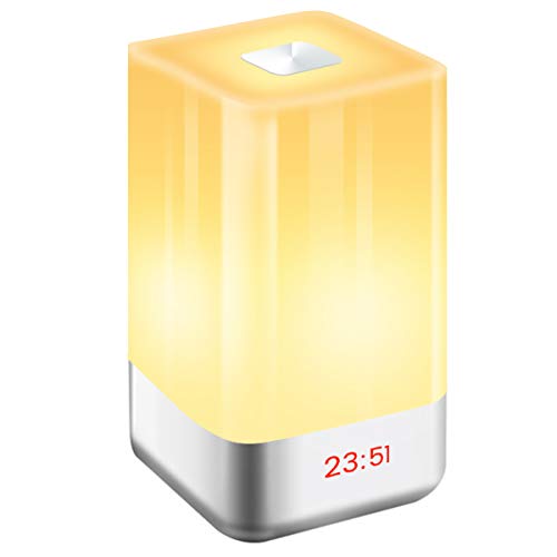 Product Cover GLIME Wake-Up Light Alarm Clock,Digital LED Clock Sunrise Simulation LED Bedside Lamp Clocks Touch Sensor Night Light with 7 Changing Colors 5 Natural Sounds 3 Brightness USB Rechargeable Reading Lamp