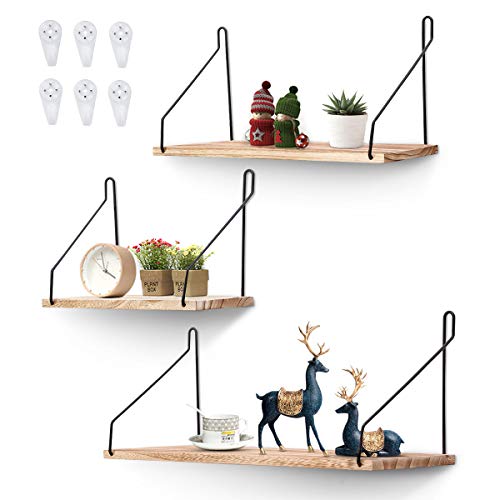 Product Cover AGSIVO Bedroom Shelves Wall Shelves for Living Room Rustic Storage Shelves,Home Decoration,Office,Bathroom,Living Room and Kitchen Shelf,3 Size