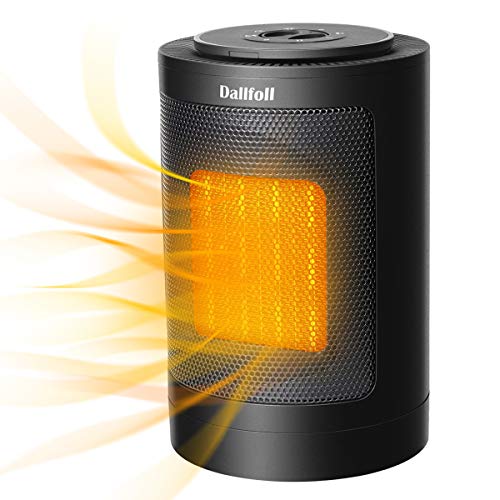 Product Cover Dallfoll Ceramic Oscillating Space Heater, Portable Indoor Electric Heaters with Adjustable Thermostat, Overheat and Tip-Over Protection for Desk Office Bedroom Home,1500W / 750W