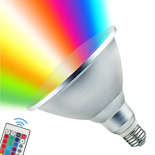 Product Cover PAR38 LED Light Bulb,30W RGB+Warm White LED Flood Light Indoor/Outdoor,Dimmable Color Changing Spotlight with Remote Control, Waterproof Lawn Lamp for Home Courtyard Christmas Party Decoration