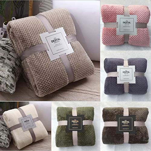 Product Cover Soft Warm Plaid Fleece Bed Blanket Large Mesh Flannel Blankets Thick Breathable Baby Blanket Home Sofa Office Blankets 1PC