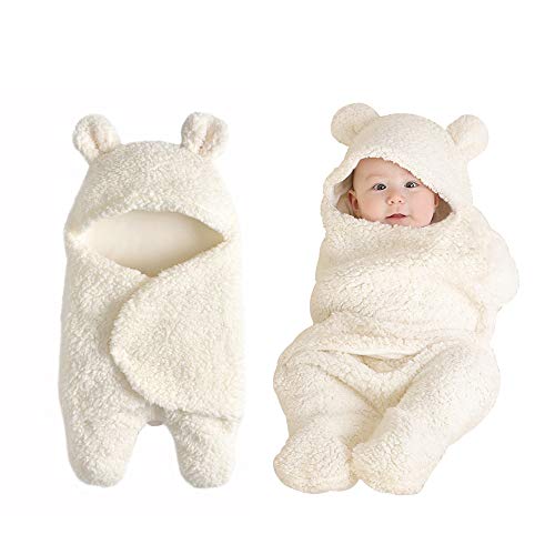 Product Cover Newborn Baby Swaddle Blanket Wrap Boys Girls Cute Cotton Plush Receiving Blanket Sleeping Wrap