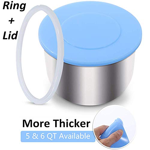 Product Cover Silicone Lid and Silicone Ring for Instant Pot Pressure Cooker, 6 Quart Inner Pot Replacement Cover for IP Duo60, Plus, Max, Lux, Gem & Smart 60, Fits 5qt 6qt Models, Best InstaPot Sealing Accessories