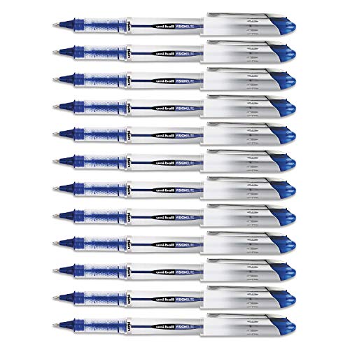 Product Cover Uni-Ball Vision Elite Stick Rollerball Pen, 0.8mm, Bold Point, Blue Ink, 12-Count
