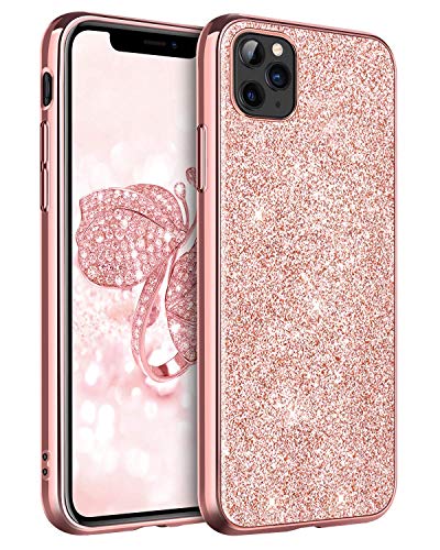 Product Cover BENTOBEN iPhone 11 Pro Max Case, iPhone 6.5 Case Slim Fit, 2019 Sparkly Glitter Shockproof Hybrid Hard PC Back Soft Bumper Drop Protection Shiny Bling Girls Women Pink iPhone11 Pro Max Cover,Rose Gold