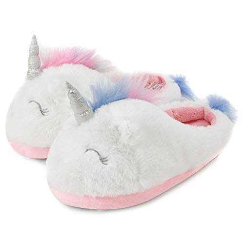 Product Cover mysoft Women's Cute Fuzzy Slippers Slip-on Soft Memory Foam Animal Unicorn Indoor Home Slippers
